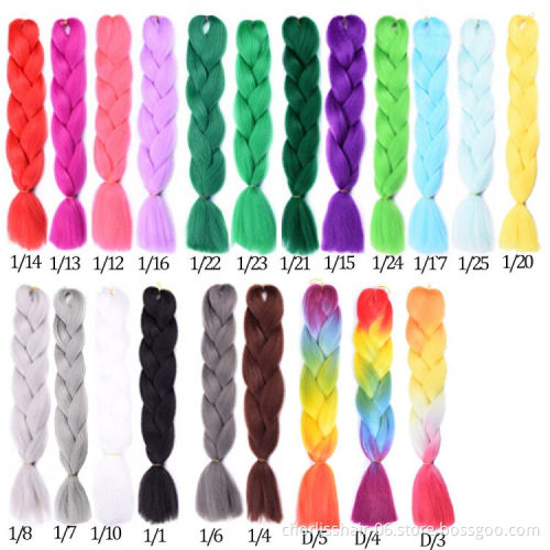 Wholesale 24'' Ombre Yaki Jumbo Braids Pre-stretched Crochet Synthetic Afro Braiding Hair Extensions Expression Braiding Hair